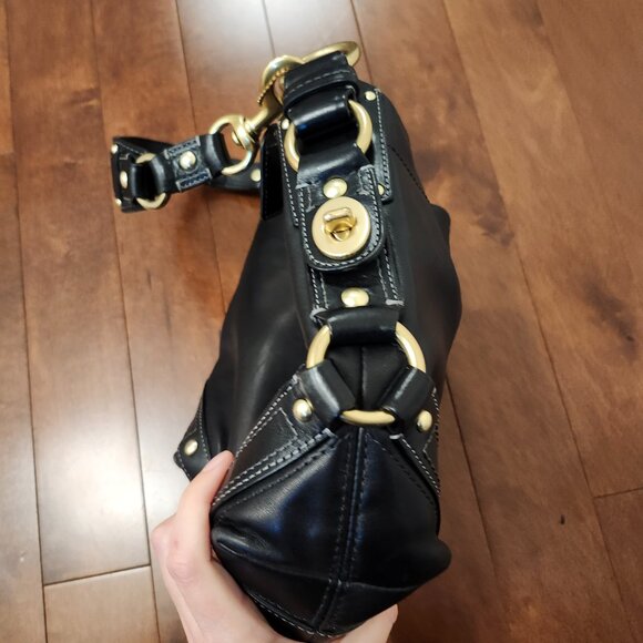 Coach Carly vintage black leather shoulder bag - Picture 7 of 13